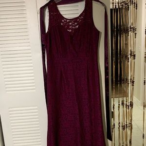 Burgundy Lace Dress